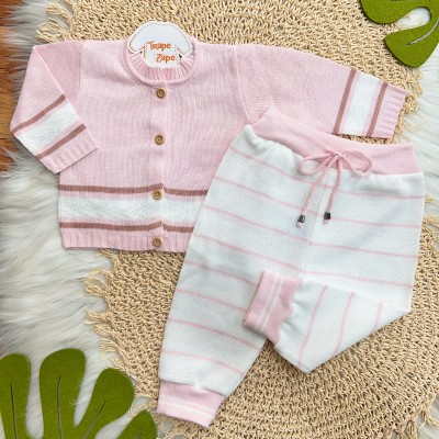 Kit algodão doce- rosa com faixa rose